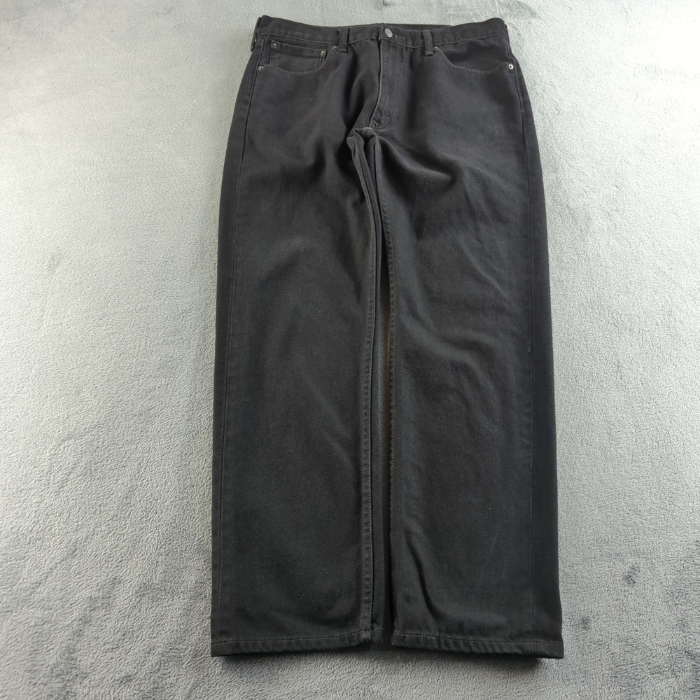 Levis Jeans Mens 38x32 (Fits 36x32) Black Faded 505 Straight Denim‎ Cotton Pants
